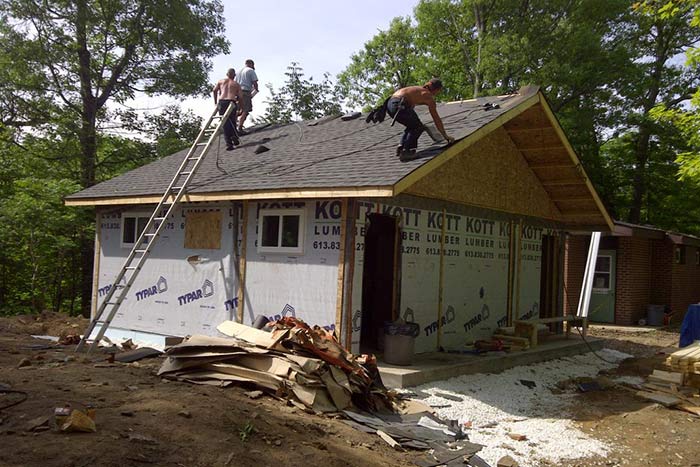 builders working on a home